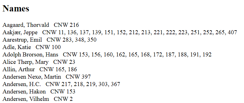 name index