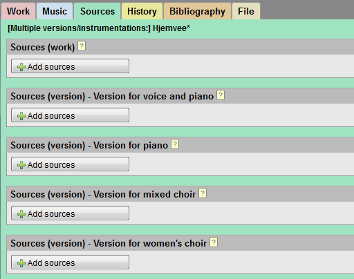 Source and versions